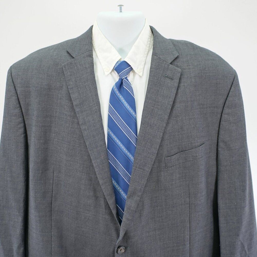 Lauren Ralph Lauren Wool Blazer 48R Gray‎ Sharkskin 2 Button Tagged 52R Has Been